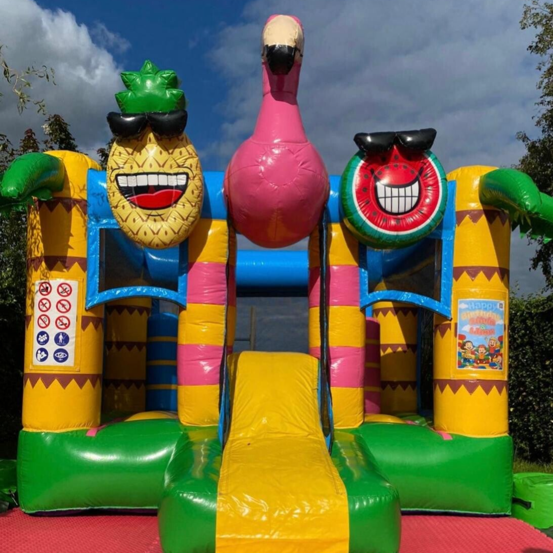 Roze springkussen Flamingo voor peuters en kleuters